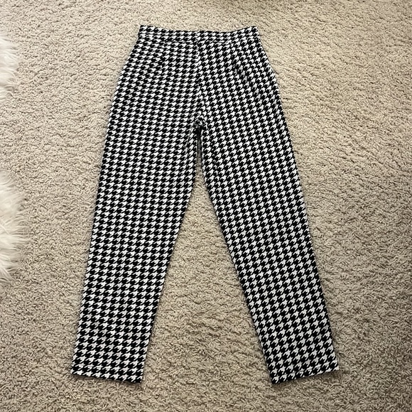 🆕 SHEIN Houndstooth Print Slant Pocket Tapered Pants Women’s Size Medium (US 6) - Picture 4 of 10